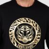 JUST CAVALLI Czarna męska bluza T-round Gold