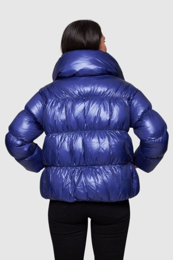 HETREGO Niebieska damska krótka kurtka puchowa Ila, Rozmiar 40 EU - 44 IT