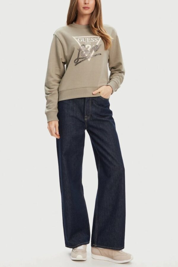 GUESS Zielona damska bluza Studded Love