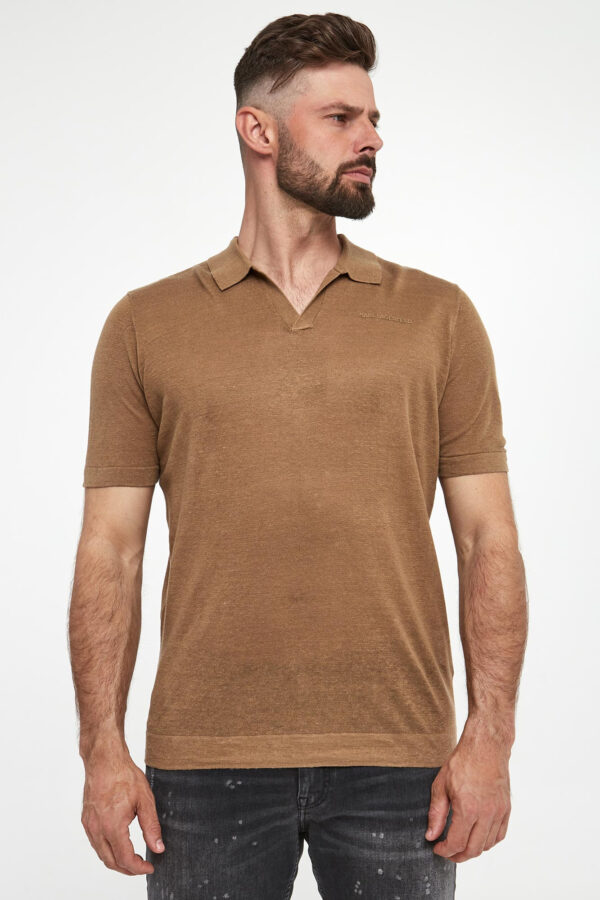 Polo męskie lniane KARL LAGERFELD