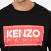KENZO Czarny t-shirt męski z czerwonym nadrukiem