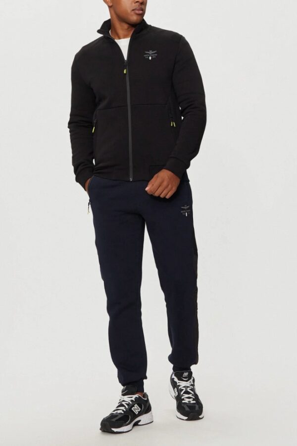 AERONAUTICA MILITARE Granatowe męskie spodnie dresowe With Mesh