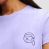 KARL LAGERFELD Lawendowy damski t-shirt Ikonik 2.0 Jelly