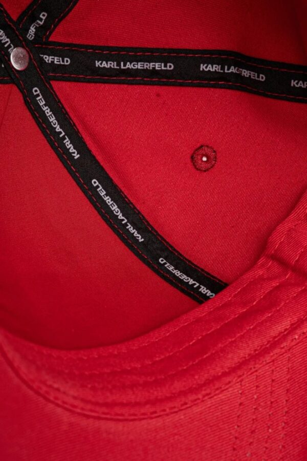 KARL LAGERFELD Czerwona czapka z daszkiem Ikon Cap