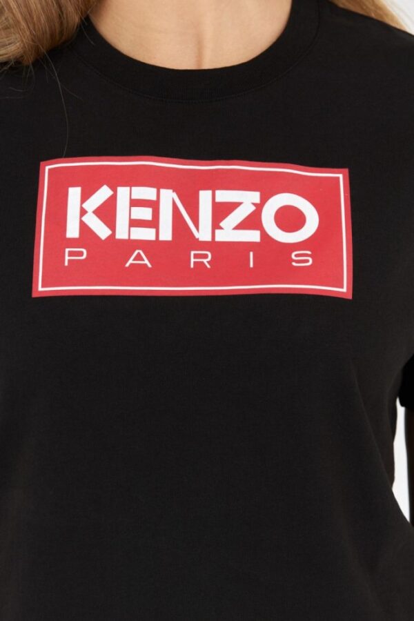 KENZO Czarny t-shirt damski z czerwonym logo