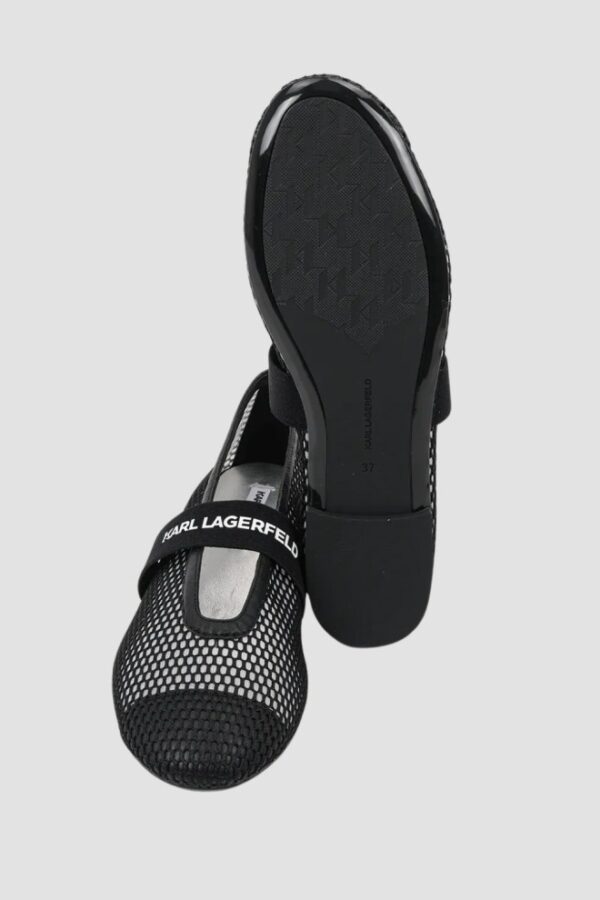 KARL LAGERFELD Czarne damskie baleriny KARO