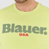 BLAUER Zielony męski t-shirt z dużym logo