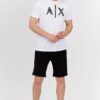 ARMANI EXCHANGE Biały t-shirt męski z szarym logo