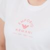 EMPORIO ARMANI Biały damski t-shirt Uni Logo Printe