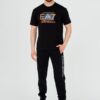 EA7 Męski czarny t-shirt z holograficznym logo