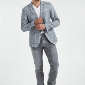 Marynarka męska w kratkę z lnem Hogiz JOOP! JEAN