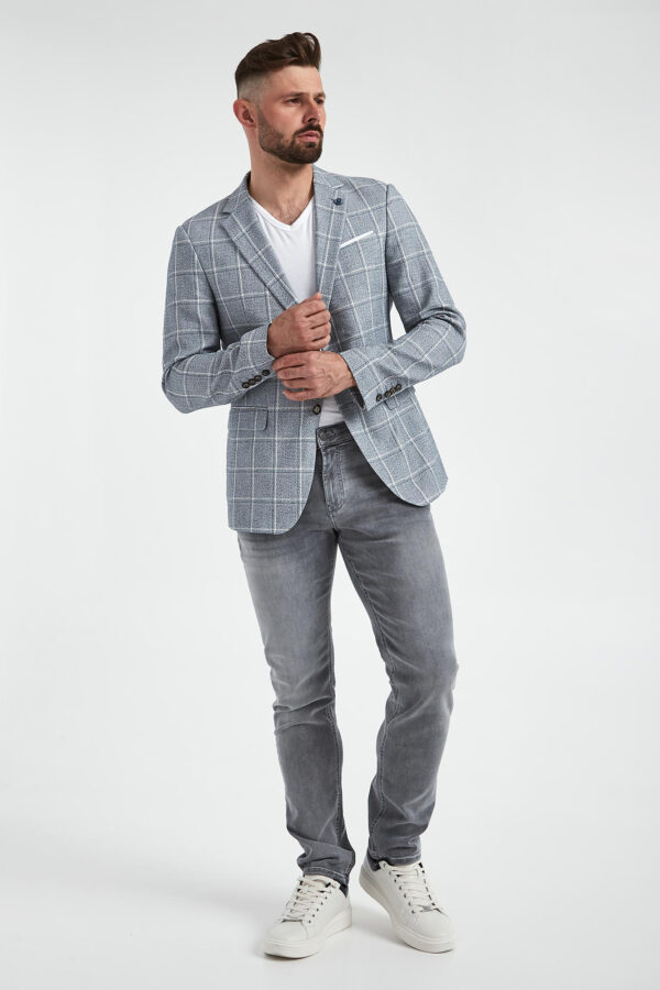 Marynarka męska w kratkę z lnem Hogiz JOOP! JEAN