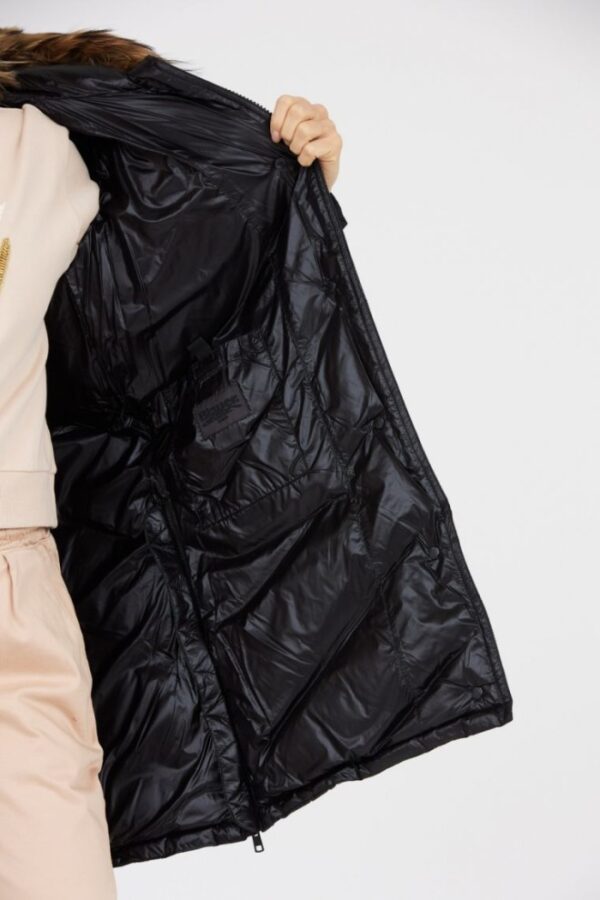 BLAUER Czarna damska puchowa kurtka Gwendolyn z kapturem